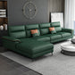 Contemporary Faux Leather Stationary Living Room Cushions Sofa Chaise