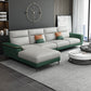 Contemporary Faux Leather Stationary Living Room Cushions Sofa Chaise