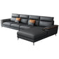 Contemporary Faux Leather Stationary Living Room Cushions Sofa Chaise