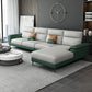 Contemporary Faux Leather Stationary Living Room Cushions Sofa Chaise