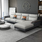 Contemporary Faux Leather Stationary Living Room Cushions Sofa Chaise