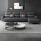 Contemporary Faux Leather Stationary Living Room Cushions Sofa Chaise