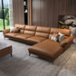 Glam Stationaire woonkamer Wandelde armkussens Faux Lederen Sofa Chaise