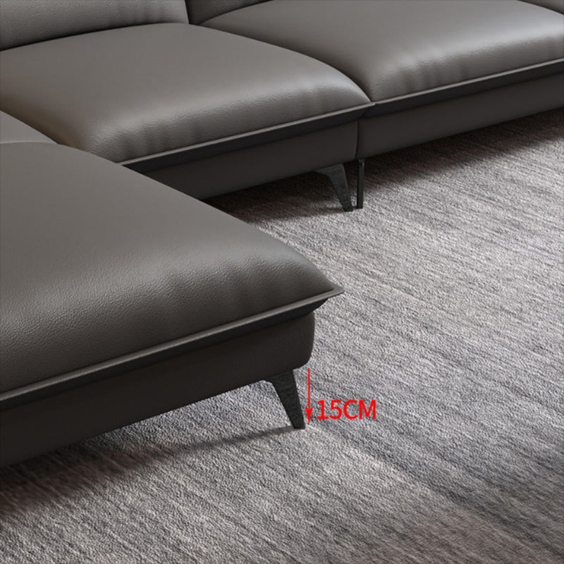 Glam Stationaire woonkamer Wandelde armkussens Faux Lederen Sofa Chaise