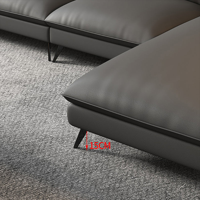 Sofá de sala de estar de cuero con brazo acampanado estacionario de Glamam