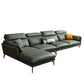 Glam Sofa Chaise Faux Leather Living Room Pillow Top Arm Sofa