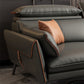 Glam Sofa Chaise Faux Leather Living Room Pillow Top Arm Sofa