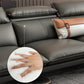 Glam Sofa Chaise Faux Leather Living Room Pillow Top Arm Sofa