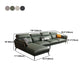 Glam Sofa Chaise Faux Leather Living Room Pillow Top Arm Sofa