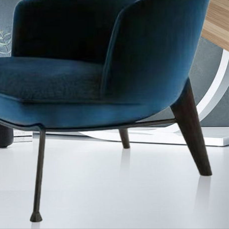 Zeitgenössischer Stoff Slipper armlos mit schwarzen Beinen Akzentstuhl