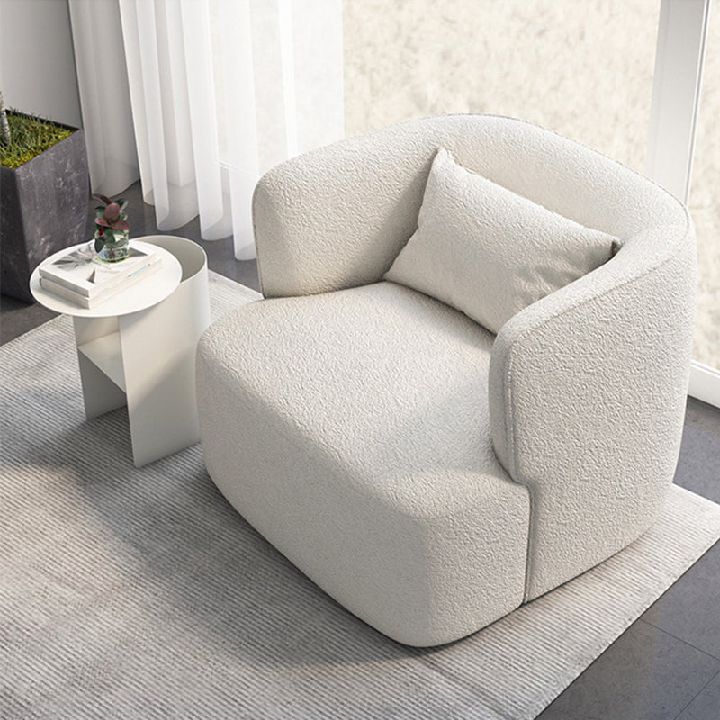 Nordic Arms Included with Pillow Fixed Back Living Room Accent Armchair White 1 Piece Clearhalo 'Accent Chairs' 'accent_chairs' 'Chairs & Seating' 'furn' 'furn_accent_chairs' 'Furniture' 'Living Room Furniture' 5961659