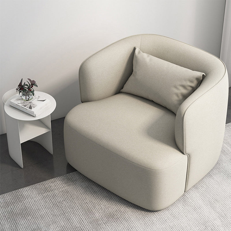 Nordic Arms Included with Pillow Fixed Back Living Room Accent Armchair Off-White 1 Piece Clearhalo 'Accent Chairs' 'accent_chairs' 'Chairs & Seating' 'furn' 'furn_accent_chairs' 'Furniture' 'Living Room Furniture' 5961660