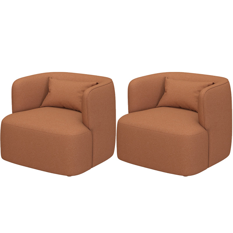 Nordic Arms Included with Pillow Fixed Back Living Room Accent Armchair Orange-Red 2 Piece Set Clearhalo 'Accent Chairs' 'accent_chairs' 'Chairs & Seating' 'furn' 'furn_accent_chairs' 'Furniture' 'Living Room Furniture' 5961662