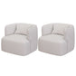 Nordic Arms Included with Pillow Fixed Back Living Room Accent Armchair White 2 Piece Set Clearhalo 'Accent Chairs' 'accent_chairs' 'Chairs & Seating' 'furn' 'furn_accent_chairs' 'Furniture' 'Living Room Furniture' 5961666