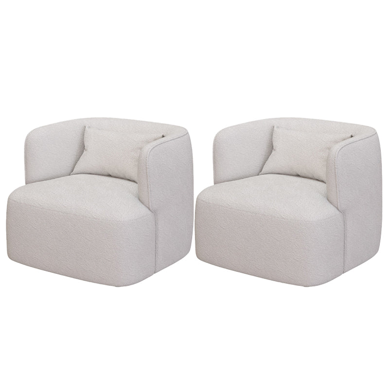 Nordic Arms Included with Pillow Fixed Back Living Room Accent Armchair White 2 Piece Set Clearhalo 'Accent Chairs' 'accent_chairs' 'Chairs & Seating' 'furn' 'furn_accent_chairs' 'Furniture' 'Living Room Furniture' 5961666