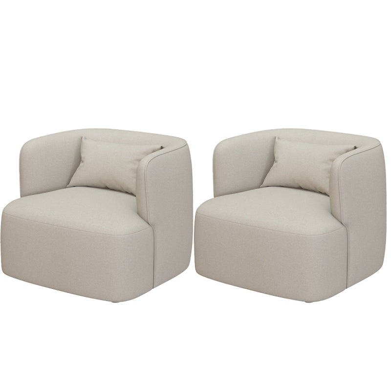 Nordic Arms Included with Pillow Fixed Back Living Room Accent Armchair Off-White 2 Piece Set Clearhalo 'Accent Chairs' 'accent_chairs' 'Chairs & Seating' 'furn' 'furn_accent_chairs' 'Furniture' 'Living Room Furniture' 5961668