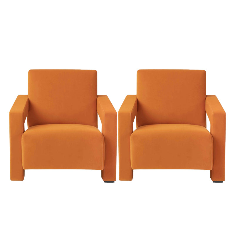 Nordic Square Arms Fabric Arms Included Fixed Back Accent Room Chair