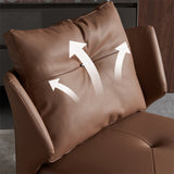 Contemporary Bonded Leather Armless with Black Legs Pillow Back Accent Room Chair