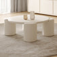 Modern Round Wood Coffee Table with 4 Legs Coffee Table in White