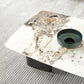 Stone Top Coffee Table with Black Metal Legs for Living Room