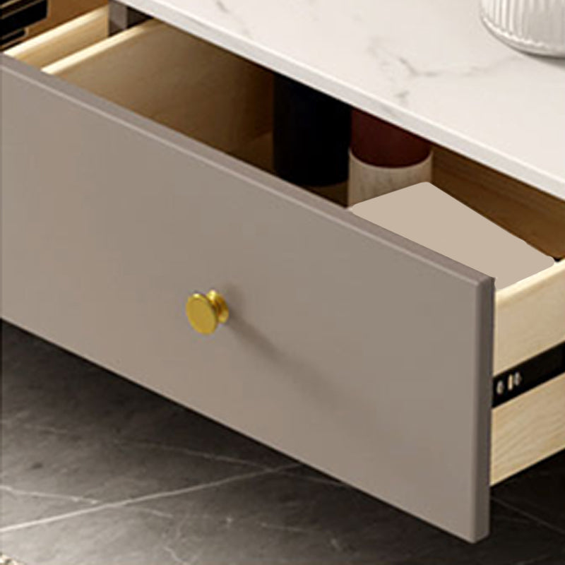 Mesa de café de metal de 4 patas Dibujo incluida mesa ovalada de cóctel