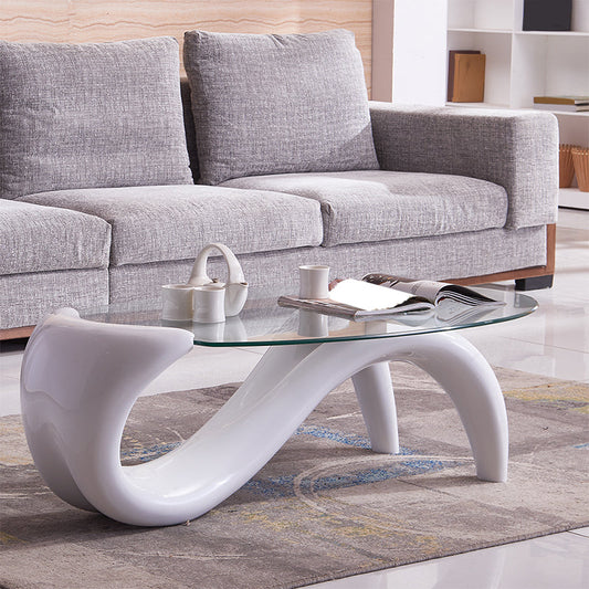 Abstract 1 tavolo da cocktail singolo moderno tavolino da caffè in vetro trasparente