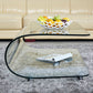Contemporary Glass Shelf Included Coffee Cocktail Table with Casters Clearhalo 'Coffee & Accent Tables' 'Coffee Tables' 'coffee_tables' 'furn' 'furn_coffee_tables' 'Furniture' 'Living Room Furniture' 5961889