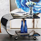 Contemporary Glass Shelf Included Coffee Cocktail Table with Casters Clearhalo 'Coffee & Accent Tables' 'Coffee Tables' 'coffee_tables' 'furn' 'furn_coffee_tables' 'Furniture' 'Living Room Furniture' 5961897
