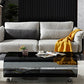 Contemporary Glass Shelf Included Coffee Cocktail Table with Casters Clearhalo 'Coffee & Accent Tables' 'Coffee Tables' 'coffee_tables' 'furn' 'furn_coffee_tables' 'Furniture' 'Living Room Furniture' 5961901