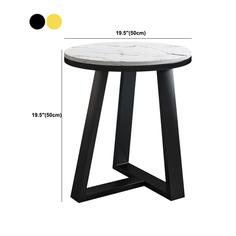 Tavolino in pietra ovale con tavolino da cocktail a base di ferro in bianco in bianco