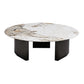Table basse avec plateau en pierre avec 3 pieds en métal de 15,75 pouces de haut pour le salon