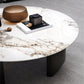 Table basse avec plateau en pierre avec 3 pieds en métal de 15,75 pouces de haut pour le salon