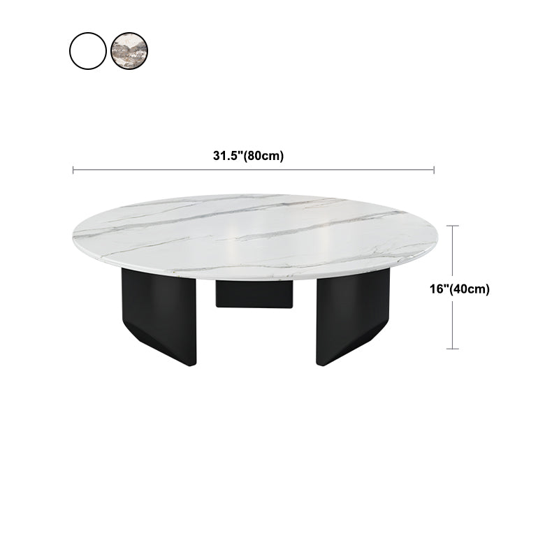 Table basse avec plateau en pierre avec 3 pieds en métal de 15,75 pouces de haut pour le salon