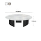 Table basse avec plateau en pierre avec 3 pieds en métal de 15,75 pouces de haut pour le salon