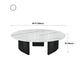 Table basse avec plateau en pierre avec 3 pieds en métal de 15,75 pouces de haut pour le salon