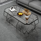 Modern Frame Coffee Cocktail Table Rectangular Glass Top Cocktail Table for Home