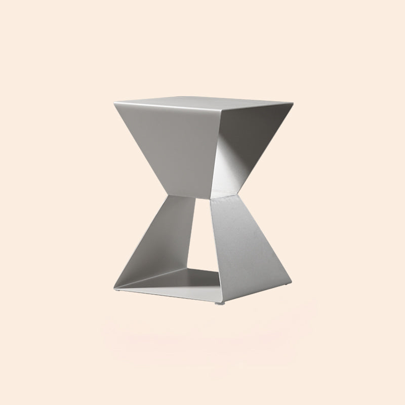 Rectangle Steel Top Side Table 19.68" Tall Abstract Base End Table with Shelves Grey 1 Clearhalo 'Coffee & Accent Tables' 'End & Side Tables' 'end_side_tables' 'furn' 'furn_end_side_tables' 'Furniture' 'Living Room Furniture' 5962033
