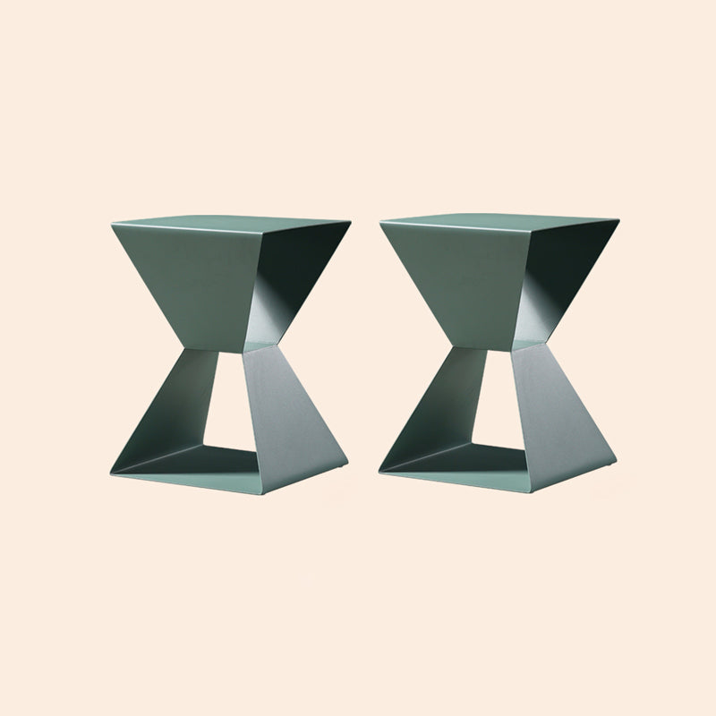 Rectangle Steel Top Side Table 19.68" Tall Abstract Base End Table with Shelves Green 2 Clearhalo 'Coffee & Accent Tables' 'End & Side Tables' 'end_side_tables' 'furn' 'furn_end_side_tables' 'Furniture' 'Living Room Furniture' 5962046