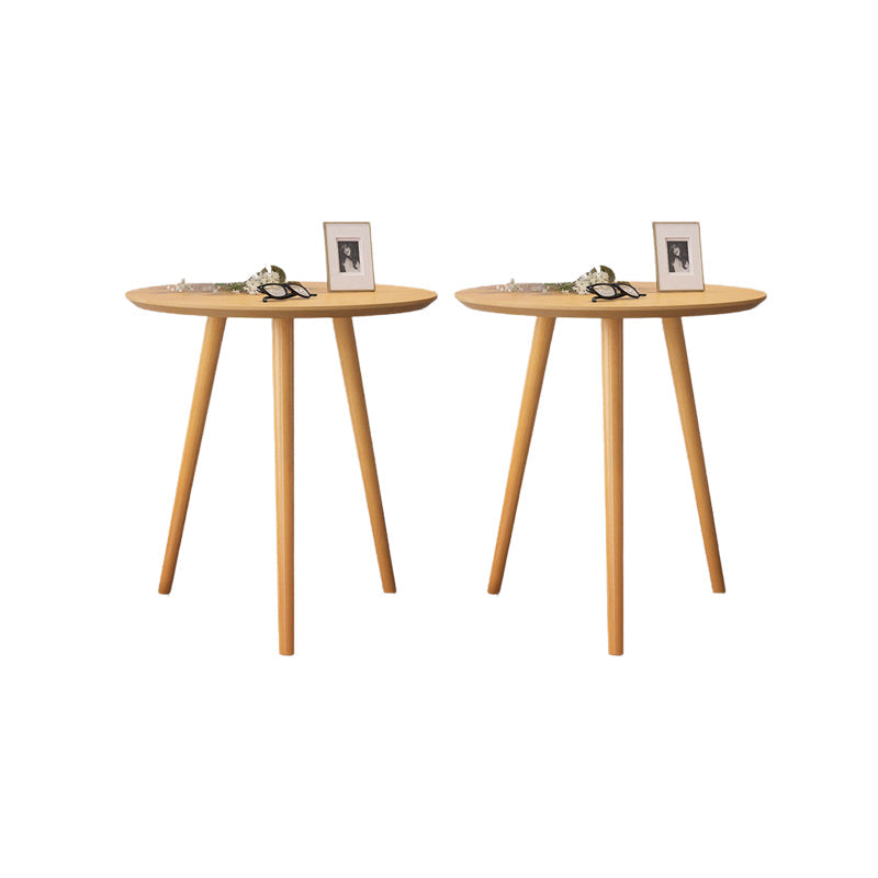 Scandinavian Round Wooden Top Side Table 19.68" Tall 3 Legs End Table