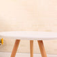 Scandinavian Round Wooden Top Side Table 19.68" Tall 3 Legs End Table