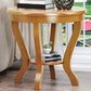 Round 4 Legs End Table Traditional Side End Table for Living Room 23.6"L x 23.6"W x 22.4"H Natural Storage Included Clearhalo 'Coffee & Accent Tables' 'End & Side Tables' 'end_side_tables' 'furn' 'furn_end_side_tables' 'Furniture' 'Living Room Furniture' 5962278