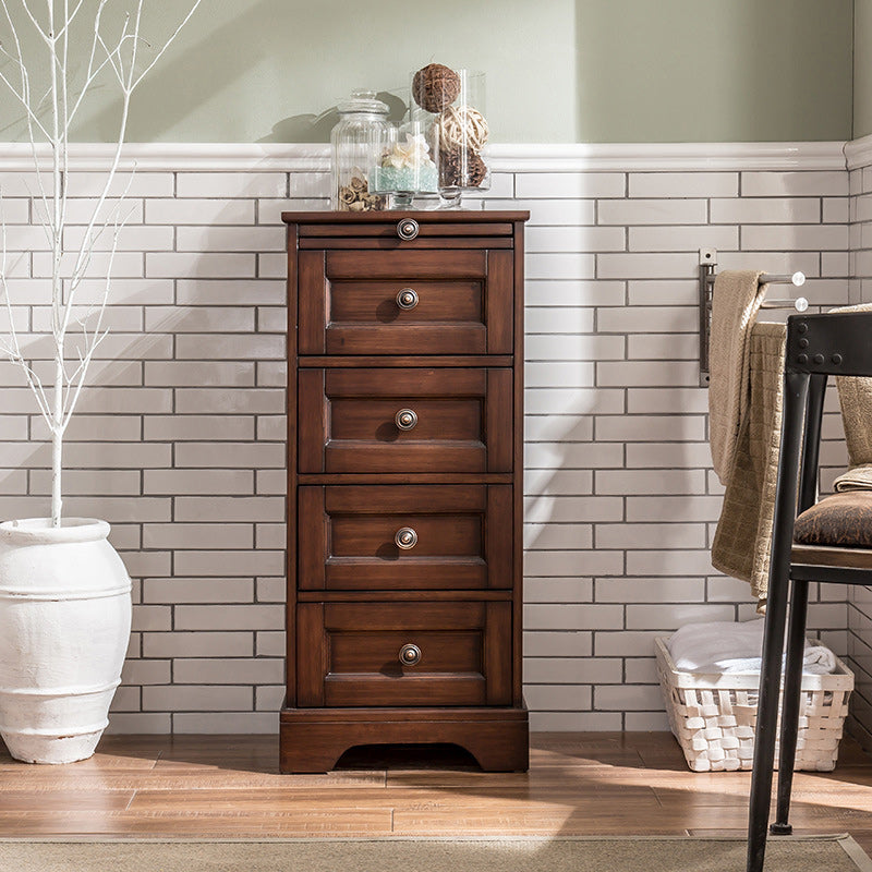 Contemporary Accent Chest with 4 Drawers and Distressed Finish Metal Brown Clearhalo 'Cabinets & Chests' 'cabinets_chests' 'furn' 'furn_cabinets_chests' 'Furniture' 'Living Room Furniture' 5962334