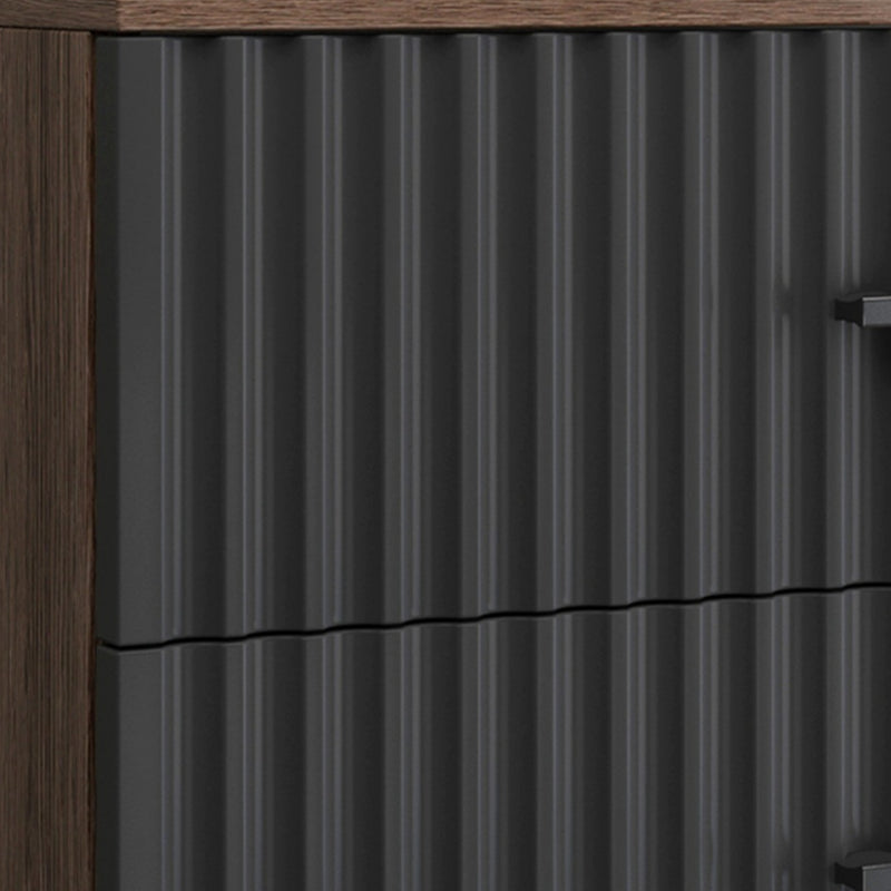 Cofre de acento rectangular contemporáneo con tapa marrón y patas de metal