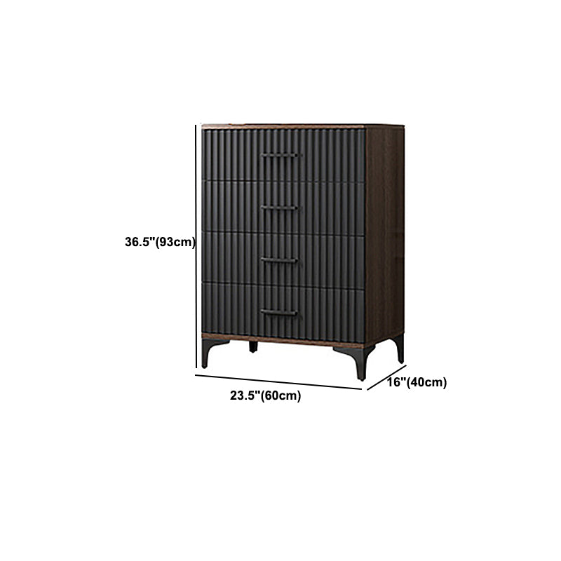 Cofre de acento rectangular contemporáneo con tapa marrón y patas de metal