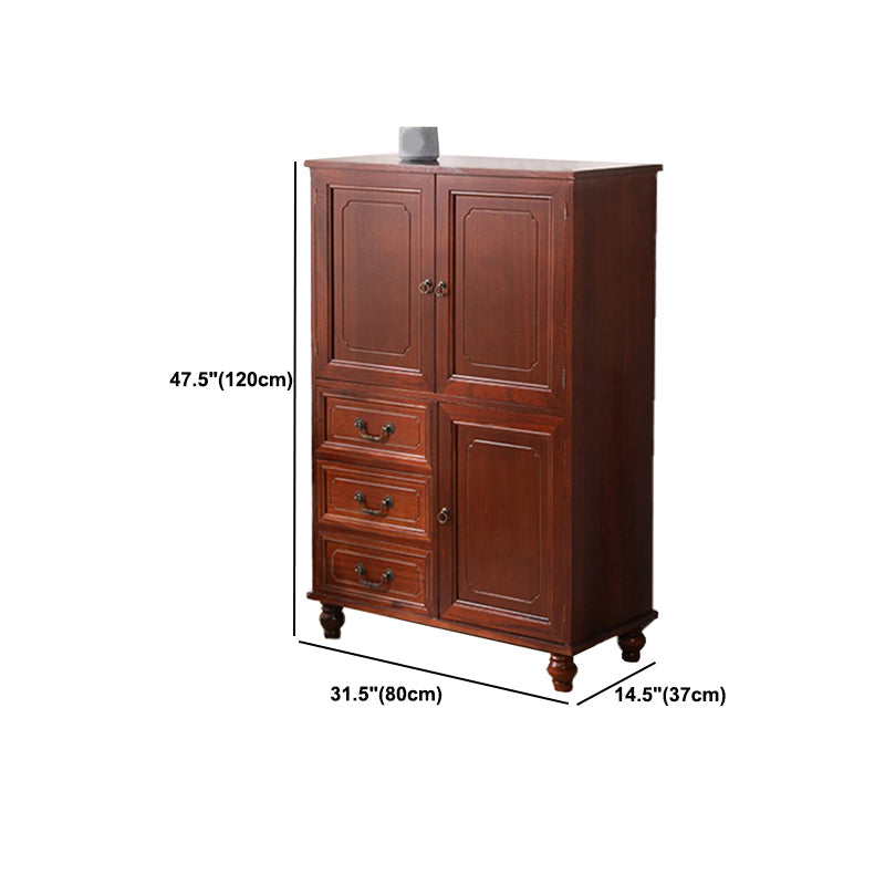 Armoire à accent carré industriel armoire à finition antique avec portes