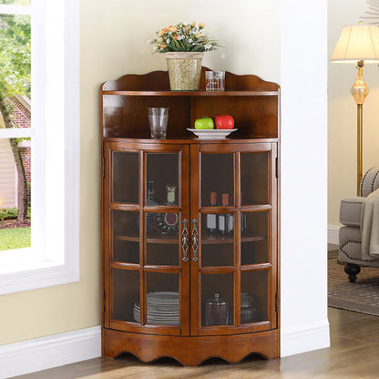 Cabinet d'accent d'angle moderne du milieu du siècle avec portes avec portes