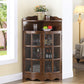 Cabinet d'accent d'angle moderne du milieu du siècle avec portes avec portes