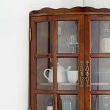 Mid-Century Modern Corner Accent Cabinet Rubberwood Cabinet With Doors Clearhalo 'Cabinets & Chests' 'cabinets_chests' 'furn' 'furn_cabinets_chests' 'Furniture' 'Living Room Furniture' 5962466