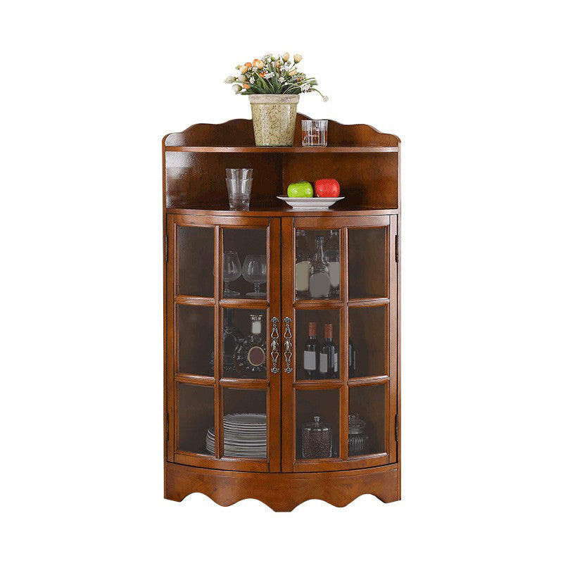 Mid-Century Modern Corner Accent Cabinet Rubberwood Cabinet With Doors Clearhalo 'Cabinets & Chests' 'cabinets_chests' 'furn' 'furn_cabinets_chests' 'Furniture' 'Living Room Furniture' 5962468