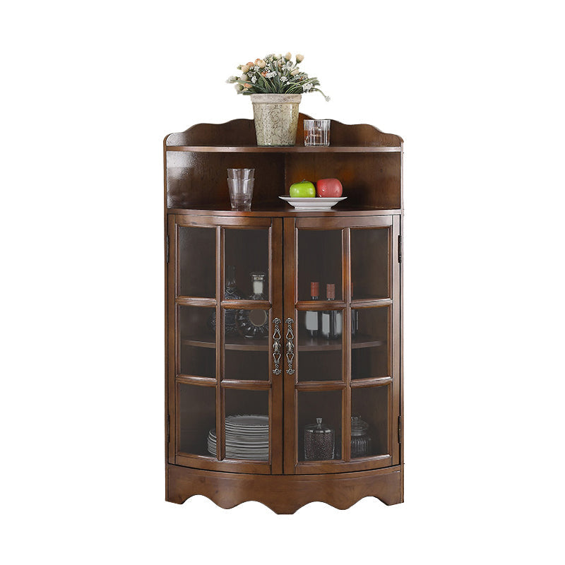 Mid-Century Modern Corner Accent Cabinet Rubberwood Cabinet With Doors Clearhalo 'Cabinets & Chests' 'cabinets_chests' 'furn' 'furn_cabinets_chests' 'Furniture' 'Living Room Furniture' 5962469